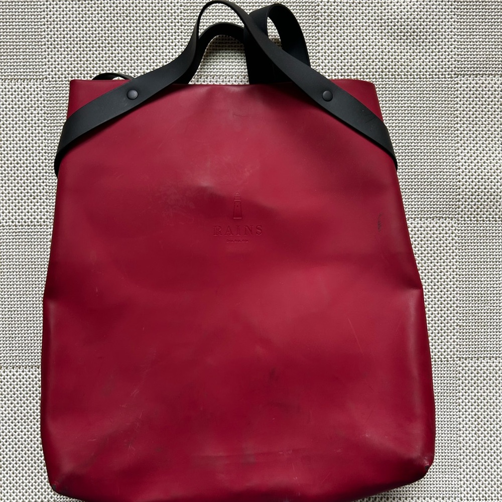 Rains RARE vintage Red Tote Bag backpack